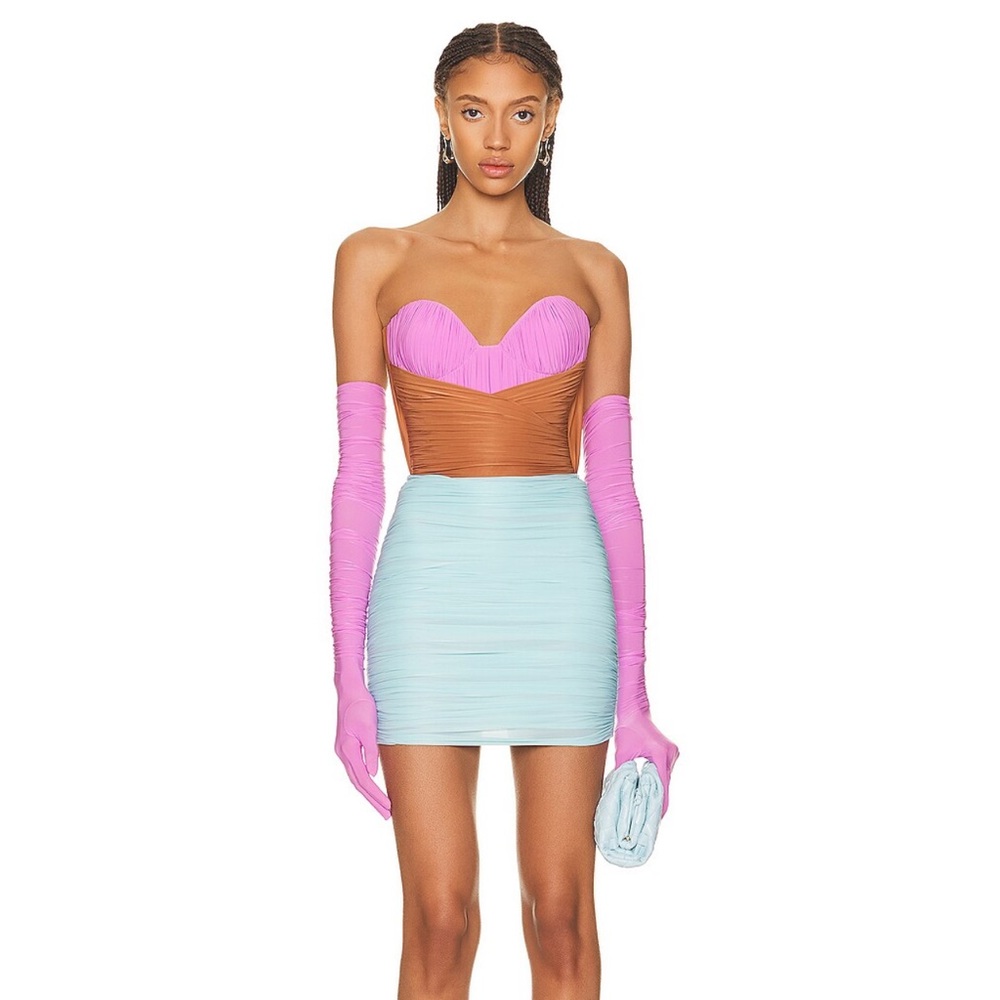 Alex Perry Stone Ruched Cup Wrap Mini Dress - Picture 2 of 4
